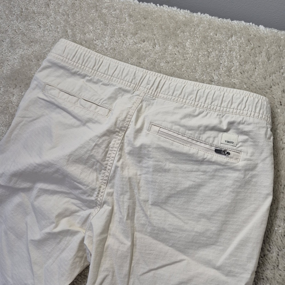 Vuori Women Ripstop Pants Womens Medium Beige Stretch Waist Utility Cut Off Hem - Picture 14 of 16